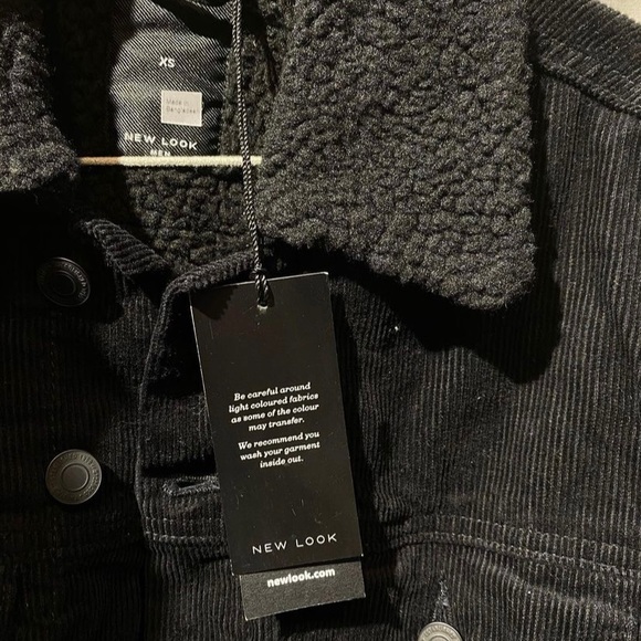 🌸black corduroy sherpa jacket - Picture 3 of 4